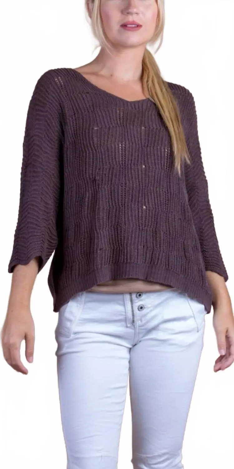 Scacchi Knit Sweater In Chocolate 1