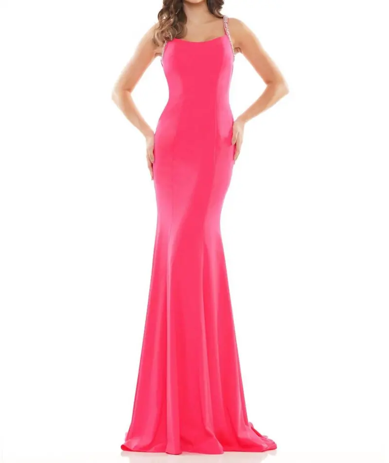 Scoopneck Lycra Gown In Poppy 1