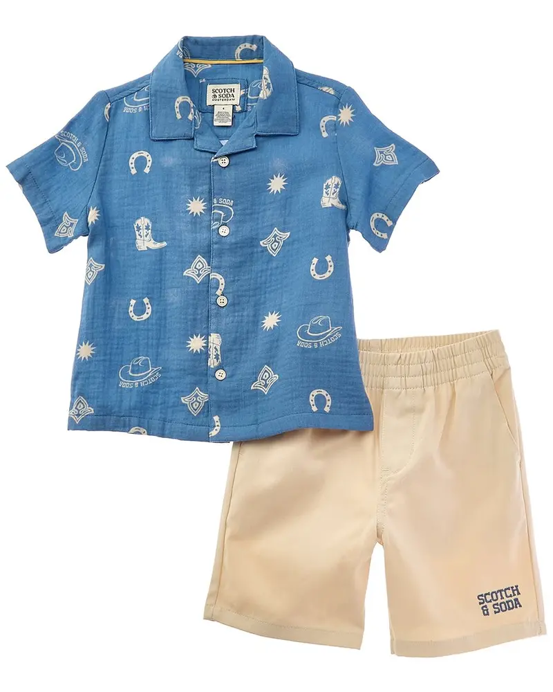 Scotch & Soda 2Pc Camp Shirt & Short Set 1