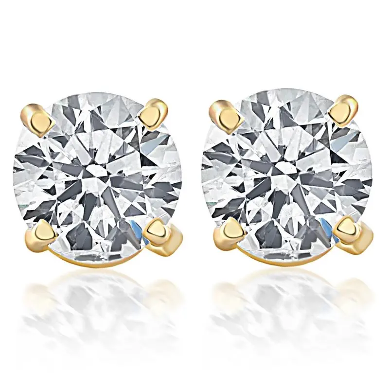 Screw Back 1 Ct T.W. Genuine Diamond Studs Available In 14K White Or Yellow Gold 1