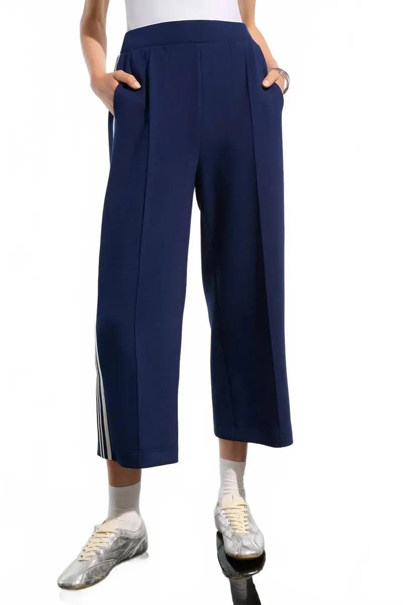 Scuba Jersey Pull On Culotte Pant In Indigo/Vanilla 1