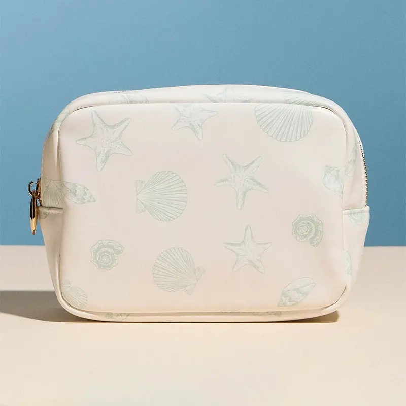 Sealife Pattern Print Portable Cosmetic Pouch Bag 1