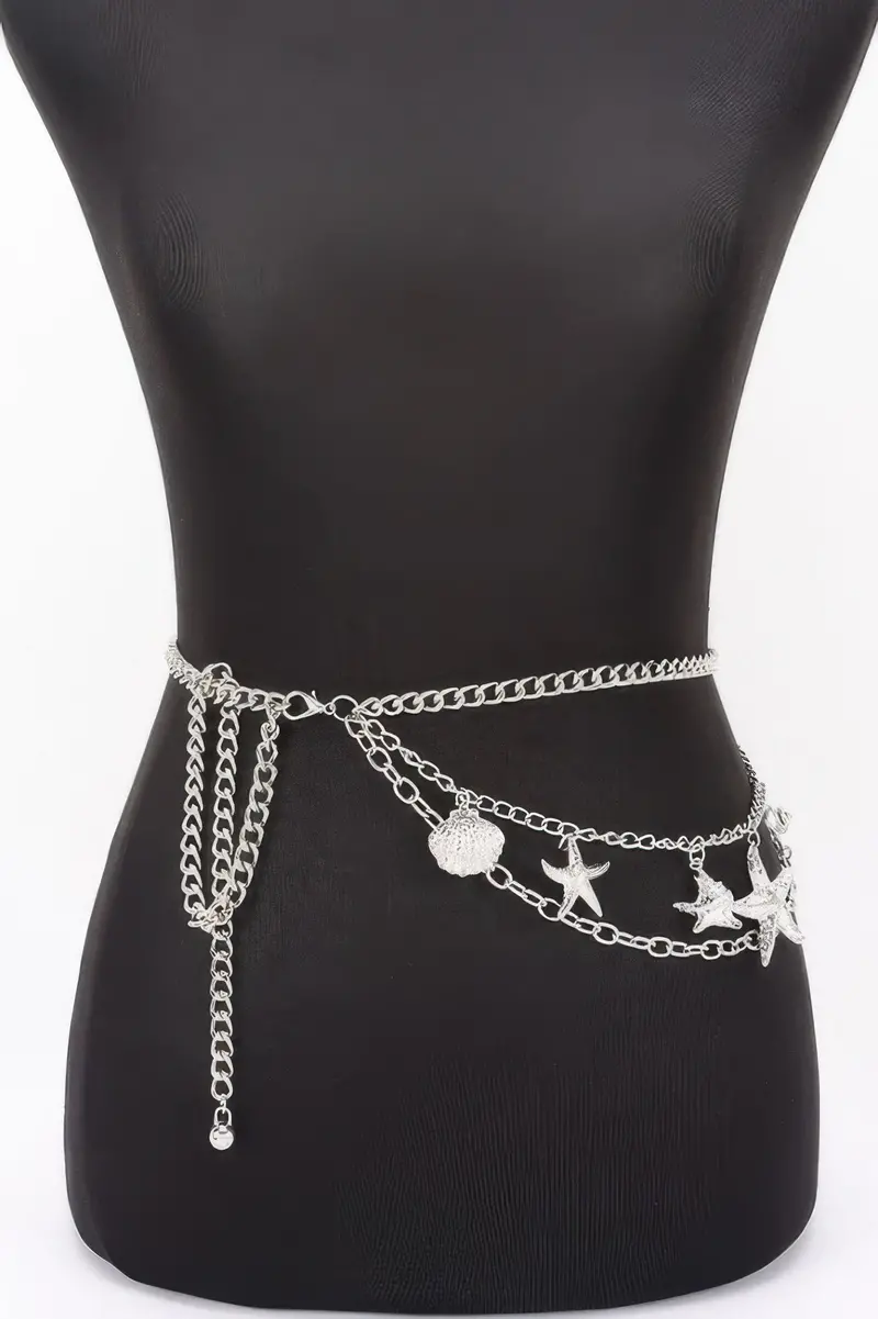 Seashell Starfish Layered Chain Belt 1