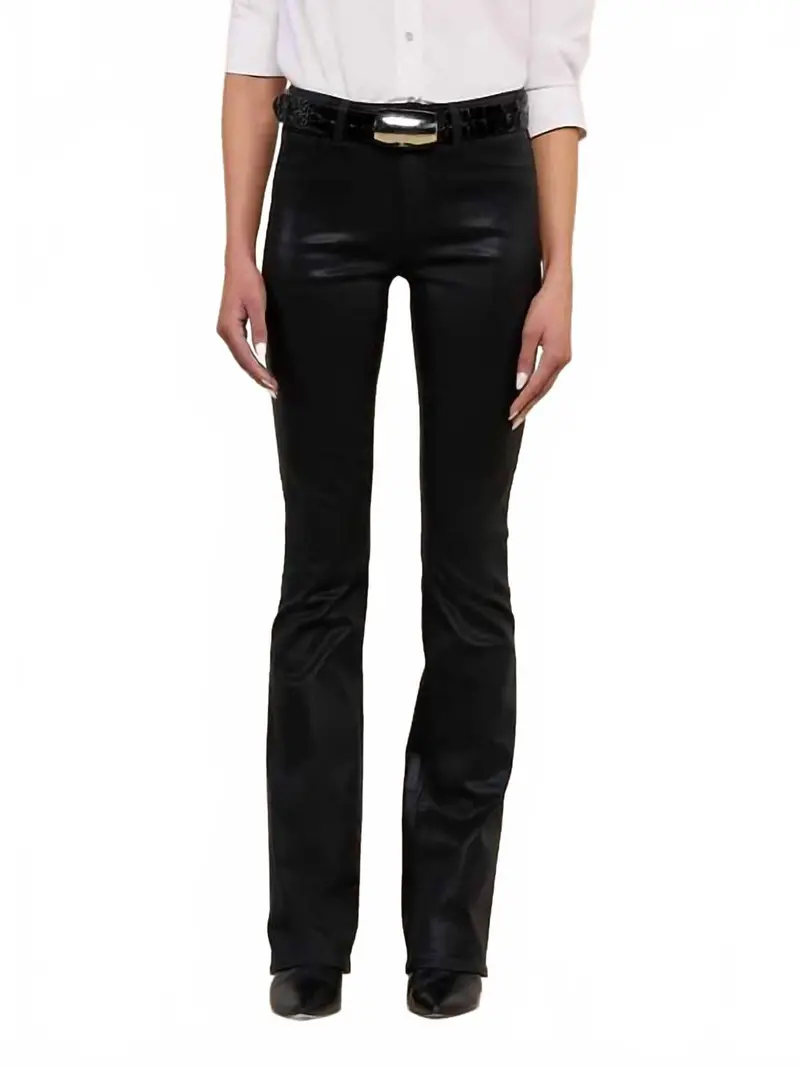 Selma Sleek Baby Bootcut Jean In Noir Coated 1
