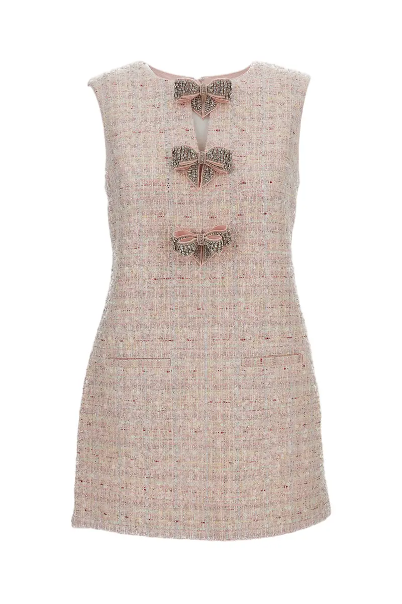 Sequin Boucle Bow Mini Dress 1