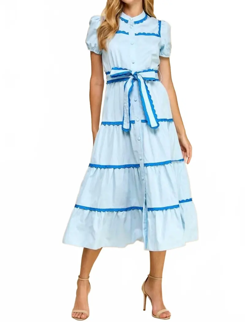 Serena Midi Dress In Baby Blue 1
