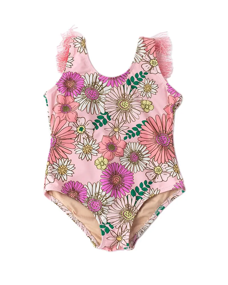 Shade Critters Retro Blossom Fringe Back Swimsuit 1