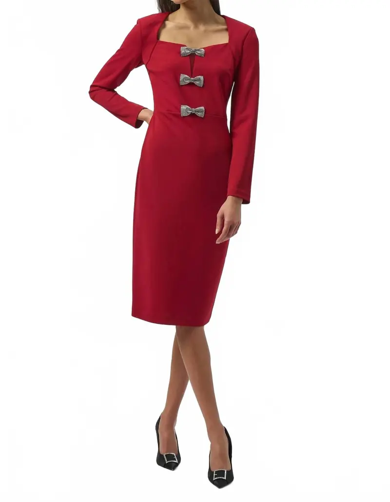 Sheath Dress In Deep Cherry 1