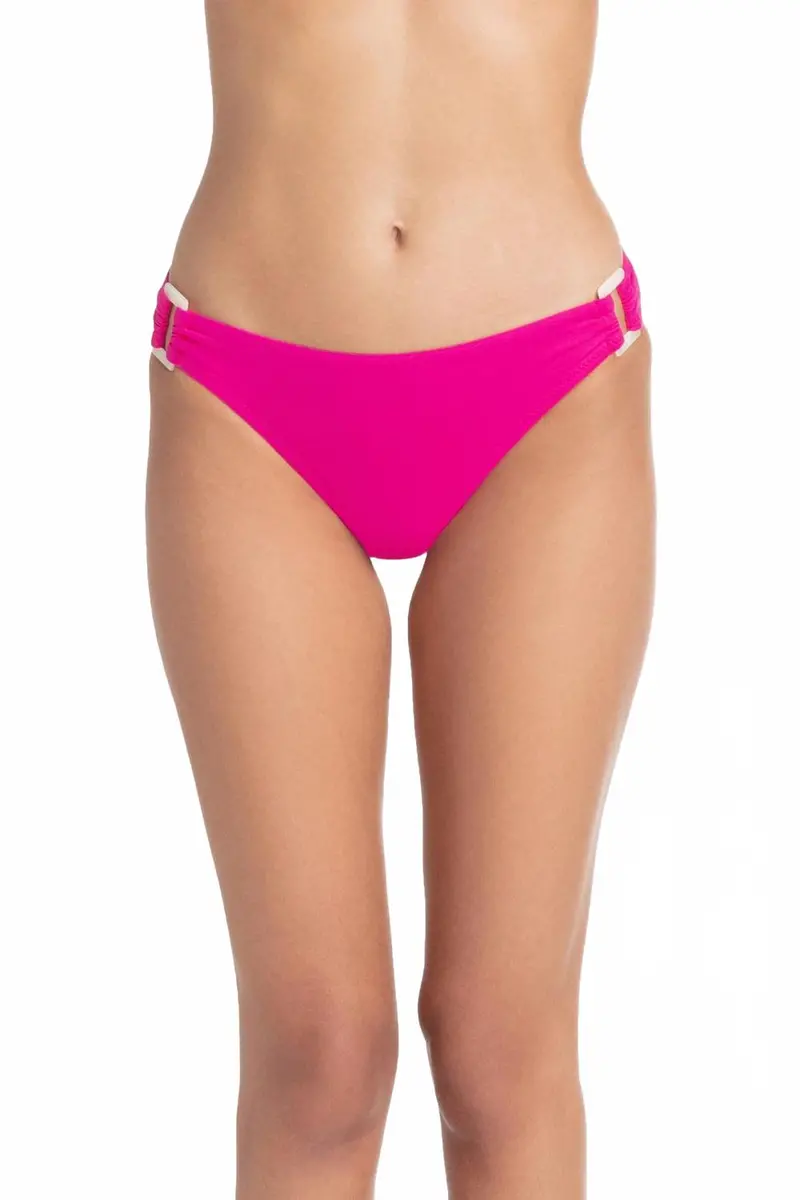 Shell Hipster Swim Bottom In Textured Lotus Pink 1