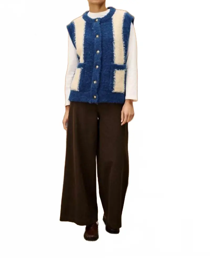 Shiba Sweater Vest In Blue Marine 1