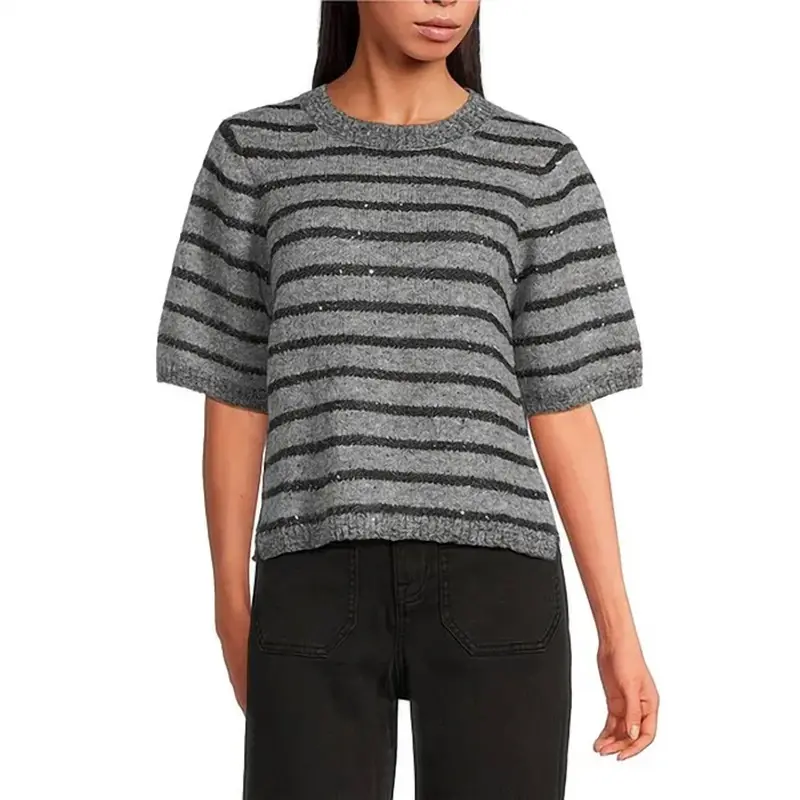 Shine Crew Sweater In Grey 1