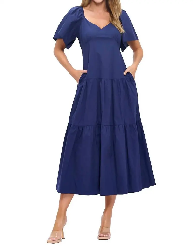 Shirley Scoop Neck Maxi Dress In Blue 1