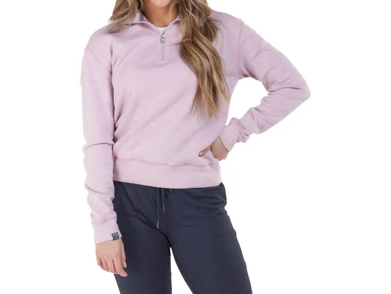 Shoreliner Quarter Zip Top In Mauve 1