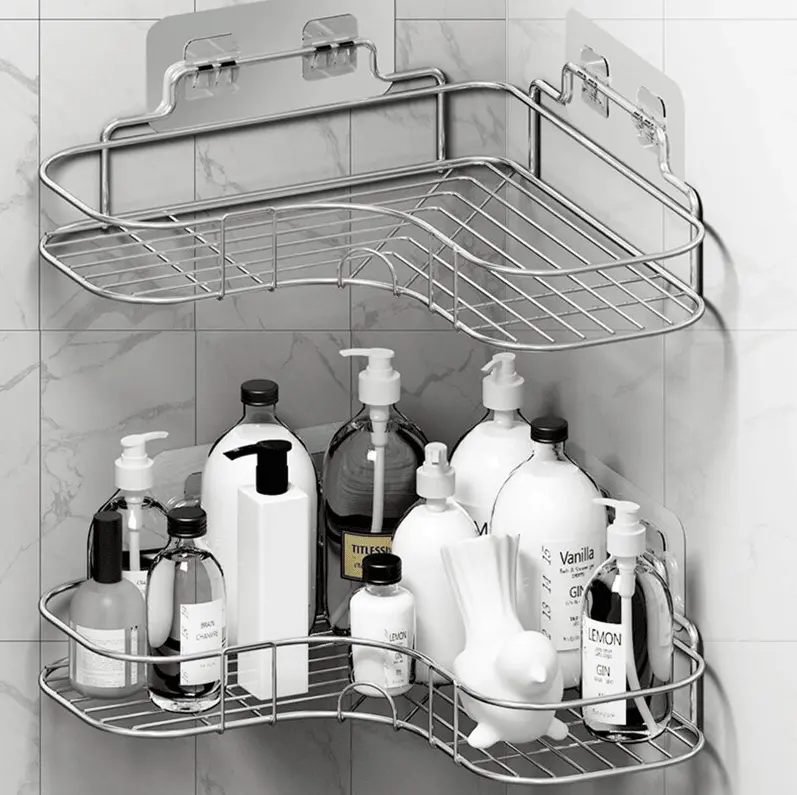 Shower Caddy Shelf Bathroom Corner Bath Storage Holder Organizer Triangular Rack 1