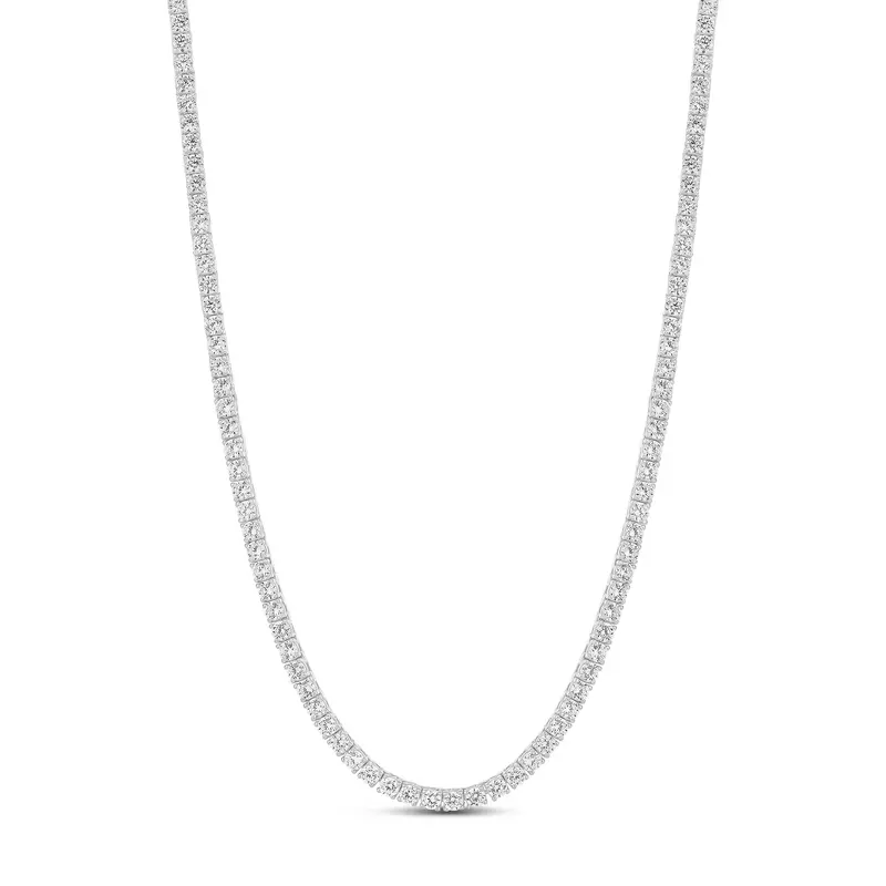 Shymi 3Mm Classic Tennis Necklace — .925 Sterling Silver, 14K Gold-Plated - Rhodium Plated, Cubic Zirconia, Adjustable Chain 1