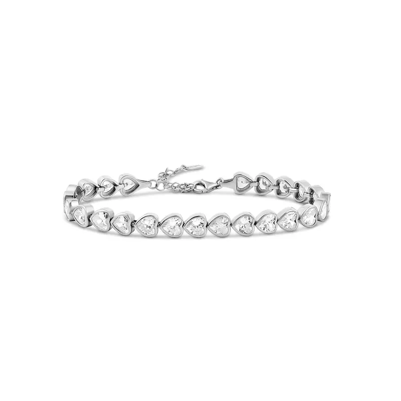 Shymi Bezel-Set Emerald Shape Tennis Statement Bracelet — .925 Sterling Silver, 14K Gold-Plated, Rhodium Plated, Size 6" With 2" Extender, Day To Night 1