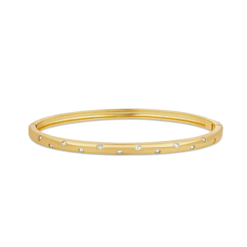 Shymi Inlay Stone Bangle — 18K Gold-Filled, Rhodium Plated, Cubic Zirconia, Day To Night 1