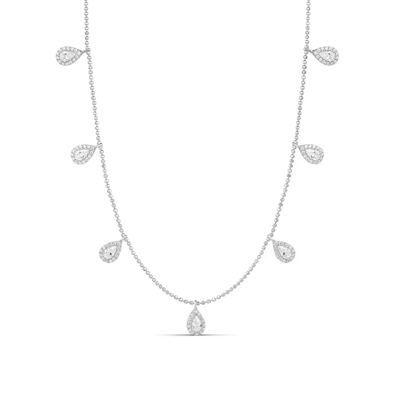 Shymi Multi Pear Shape Drop Necklace -.925 Sterling Silver, 14K Gold-Plated, Cubic Zirconia Pavé Detailing, Adjustable Chain (16″–18″), Day To Night 1