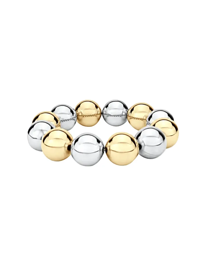 Shymi Oversized Statement Ball Bracelet — 18K Gold-Filled, Rhodium Plated, Stretch/ Elastic, Easy On / Easy Off, Day To Night 1