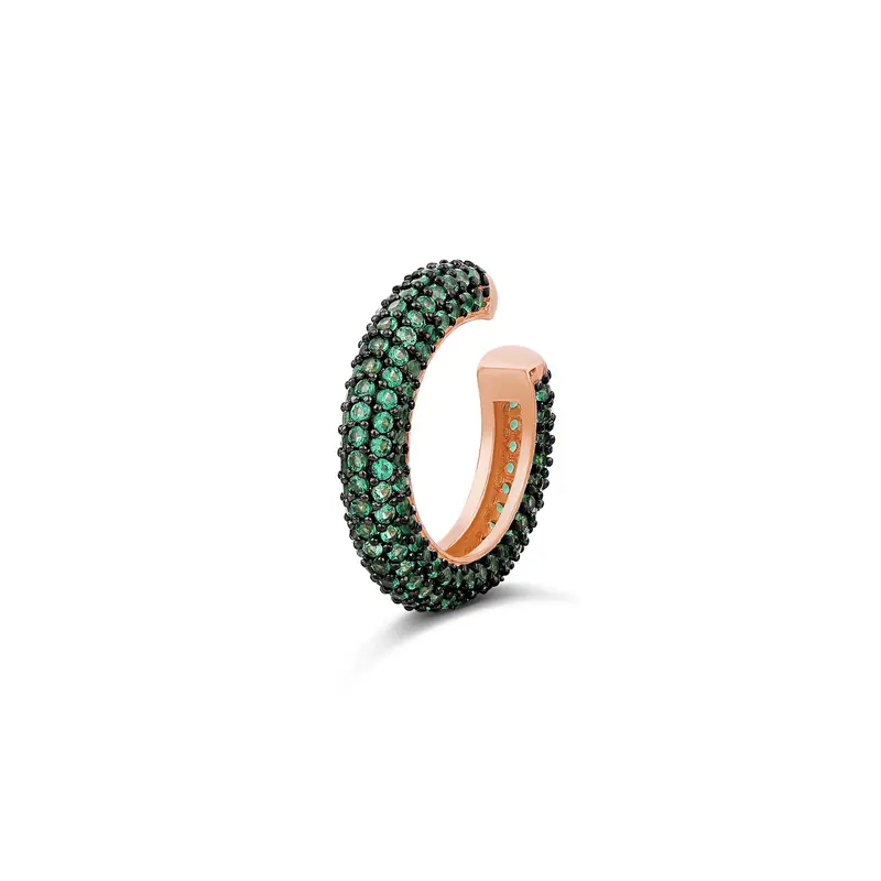Shymi Pavé Single Ear Cuff — .925 Sterling Silver, Rhodium Plated, Cubic Zirconia Detailing, Day To Night, No Piercing 1