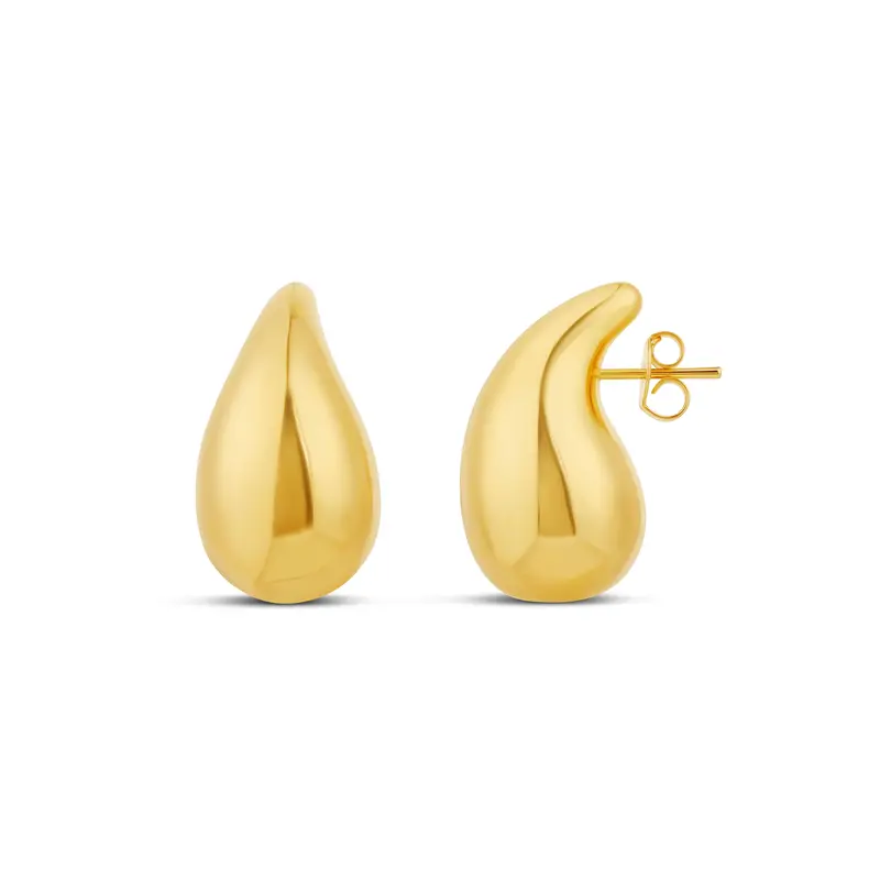 Shymi Tear Drop Statement Earrings — 14K Gold Filled, Rhodium Plated, Lightweight, Day To Night 1