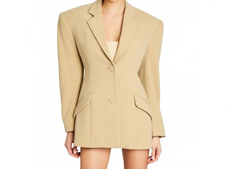 Sicily Snatched Blazer In Camel 1