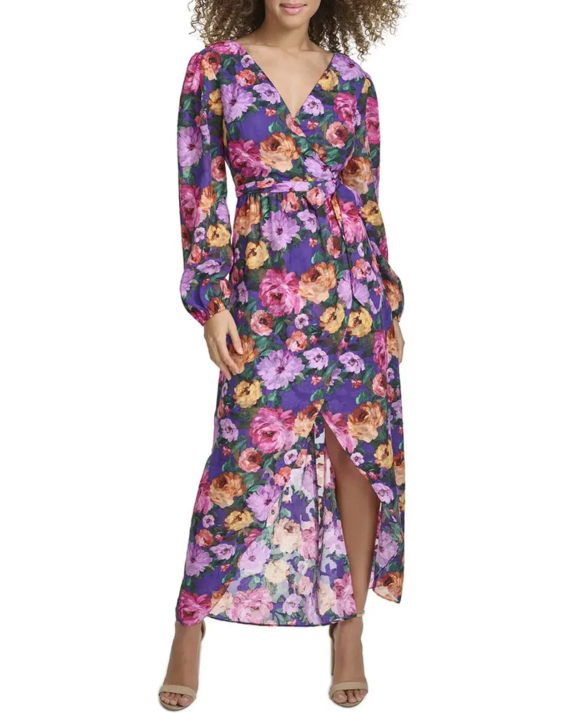 Siena Printed Burnout Chiffon Maxi Dress 1