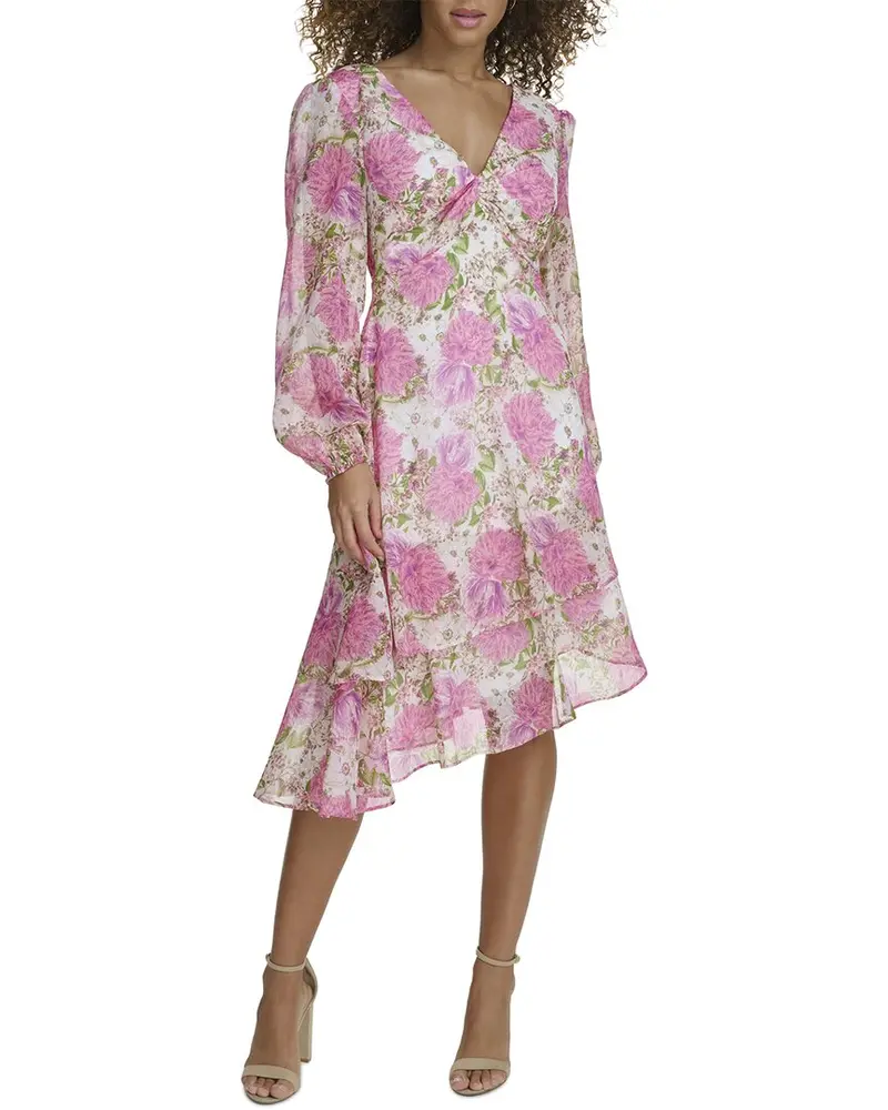 Siena Printed Shimmer Yoryu Midi Dress 1