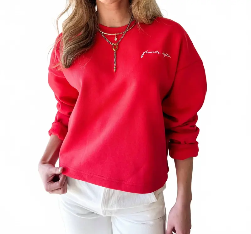 Signature Chest Logo Sweatshirt In Red 1