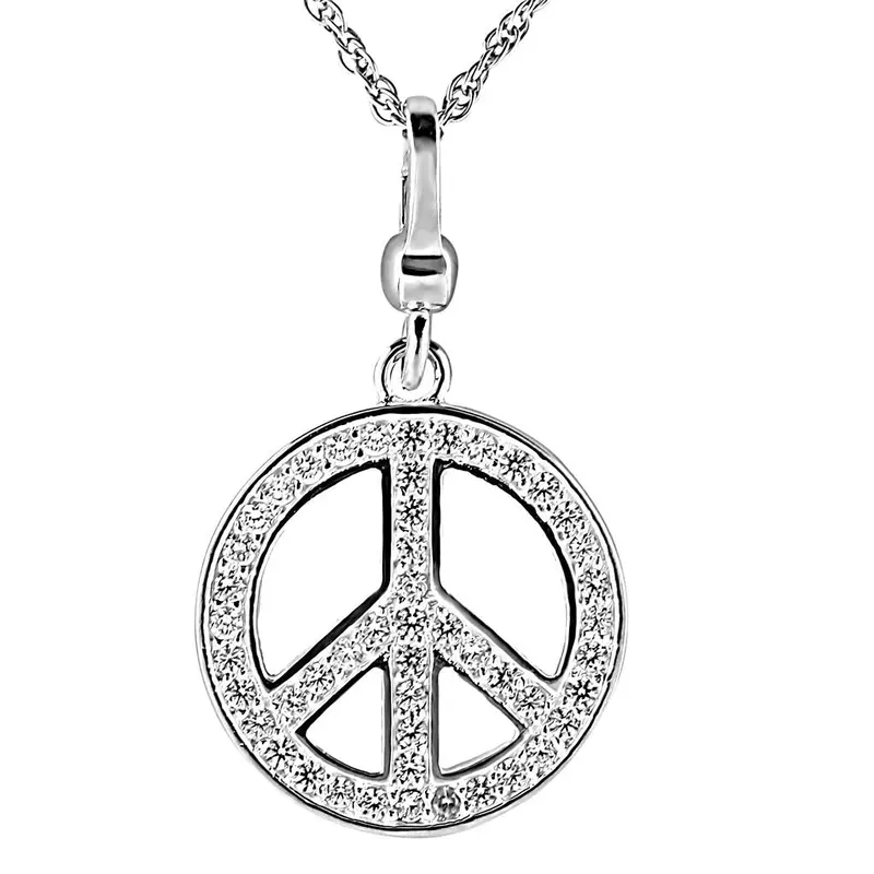 Silver 925 Sterling Silver Chain Pendant With Aaa Grade Cz In Clear 1