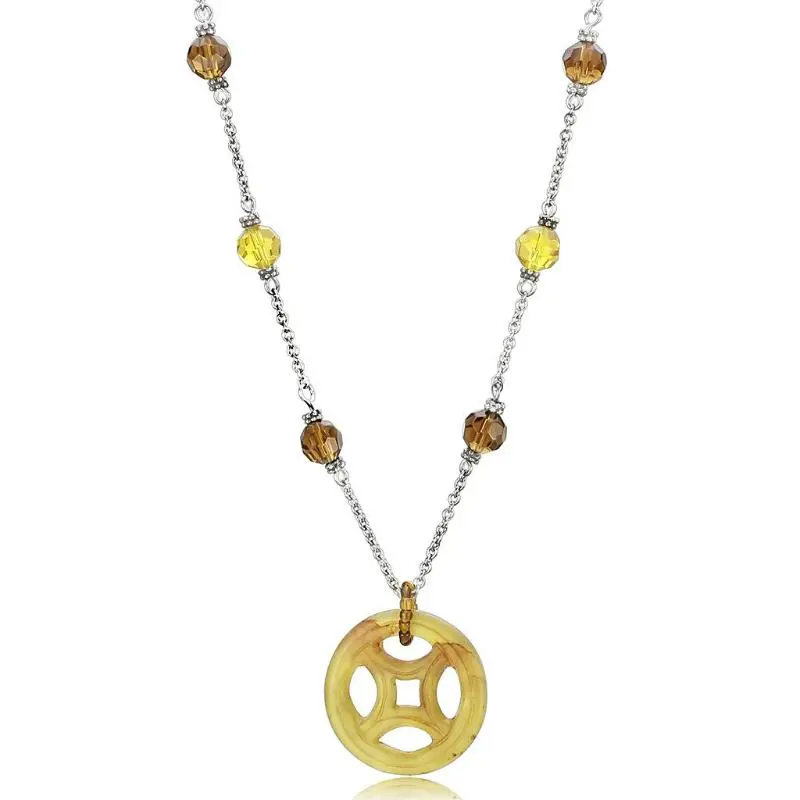 Silver 925 Sterling Silver Necklace With Synthetic Jade In Multi Color 1
