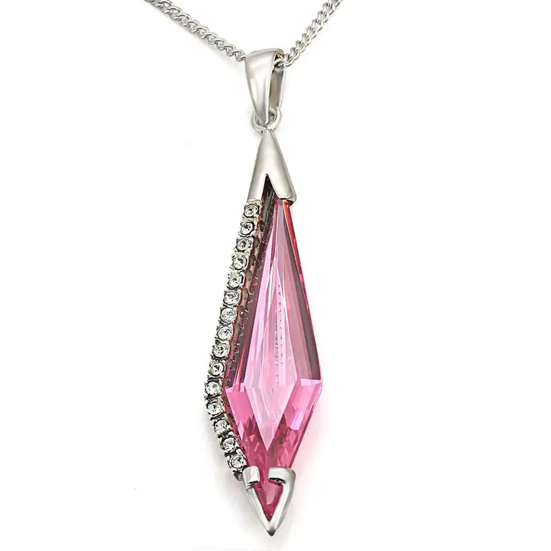 Silver 925 Sterling Silver Pendant With Aaa Grade Cz In Rose 1