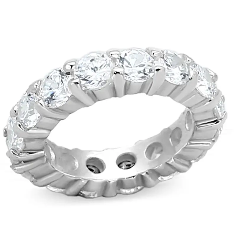 Silver 925 Sterling Silver Ring With Aaa Grade Cz In Clear 1