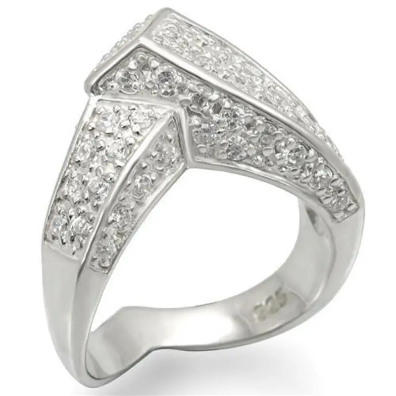 Silver 925 Sterling Silver Ring With Aaa Grade Cz In Clear 1