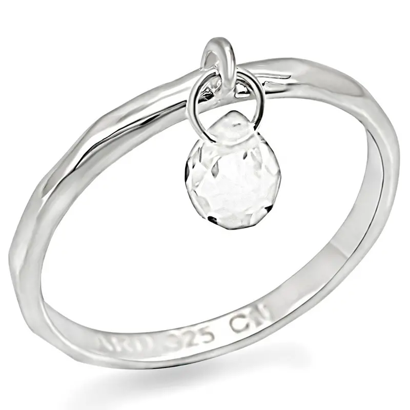 Silver 925 Sterling Silver Ring With Genuine Stone In Clear 1