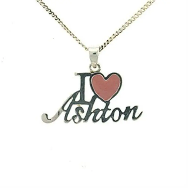 Silver Brass Chain Pendant With Epoxy In Rose 1