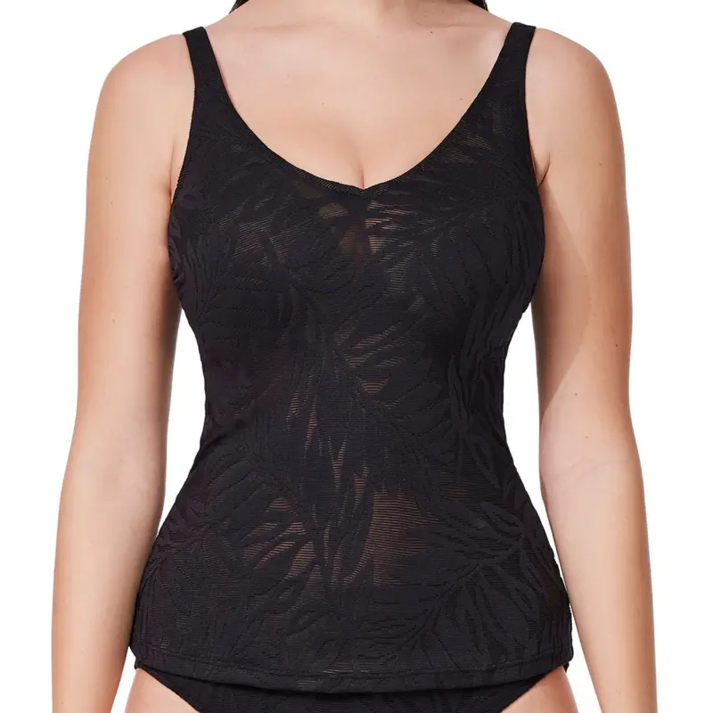 Skyfall Textured V-Neck Tankini Top 1