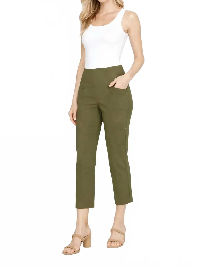 Slant Pocket Trousers In Olive 1