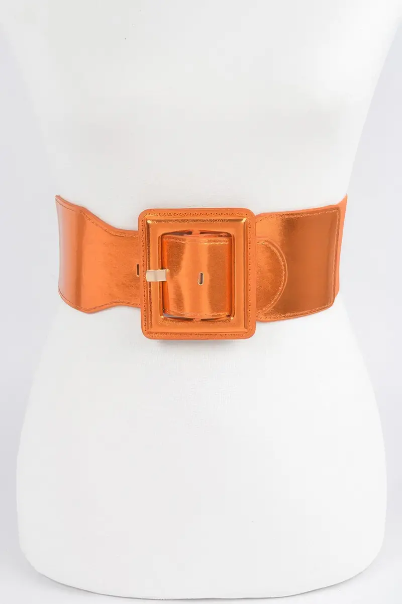 Sleek Metallic Elastic Fashion Belt 1