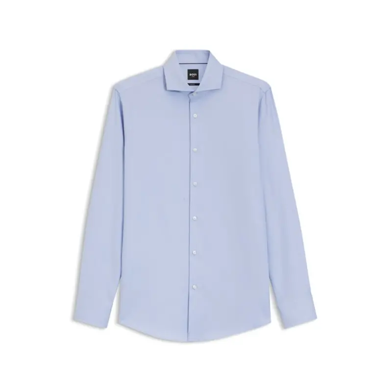 Slim-Fit Shirt In Structured Wrinkle-Free Cotton 1