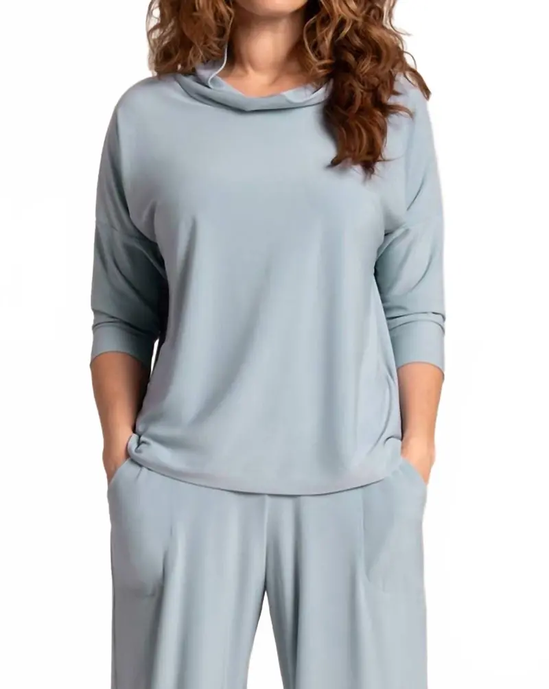 Slouch Sweatshirt Top In Stone Blue 1