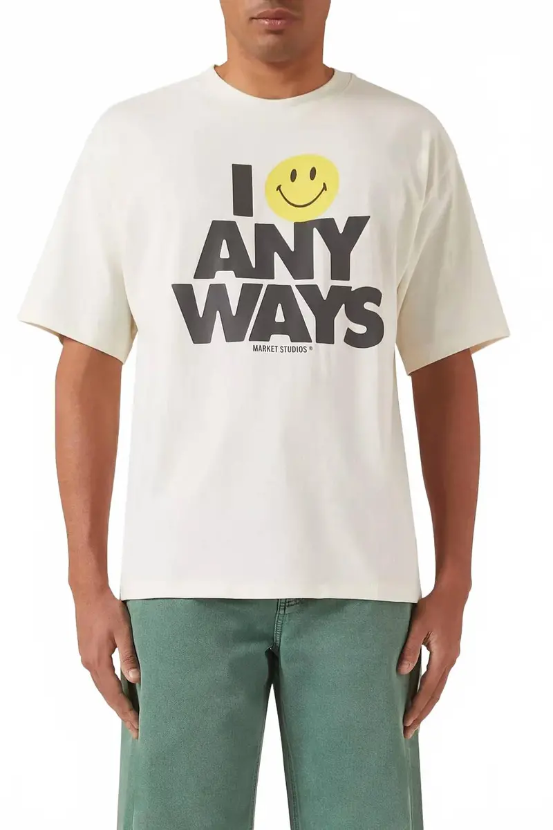 Smiley Smile Anyways T-Shirt In White 1