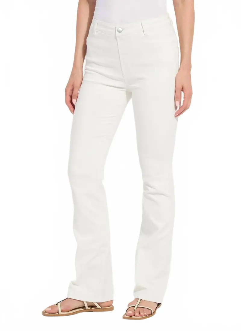 Smoothing Waistband Bootcut Jeans In Ecru White 1