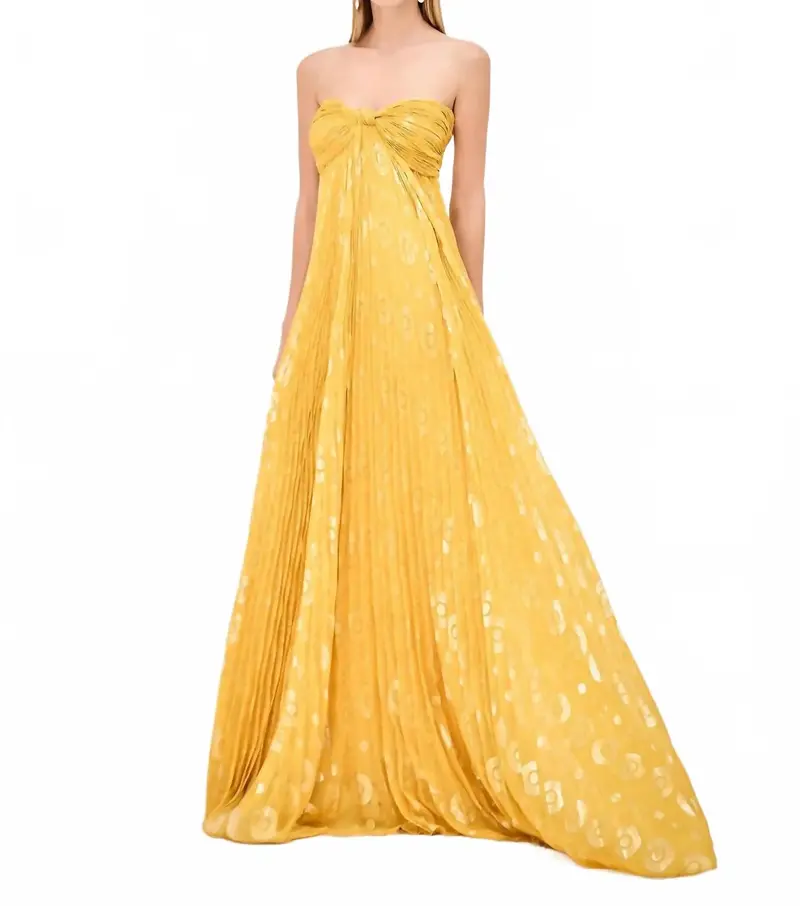 Soleil Strapless Maxi Dress In Marigold 1