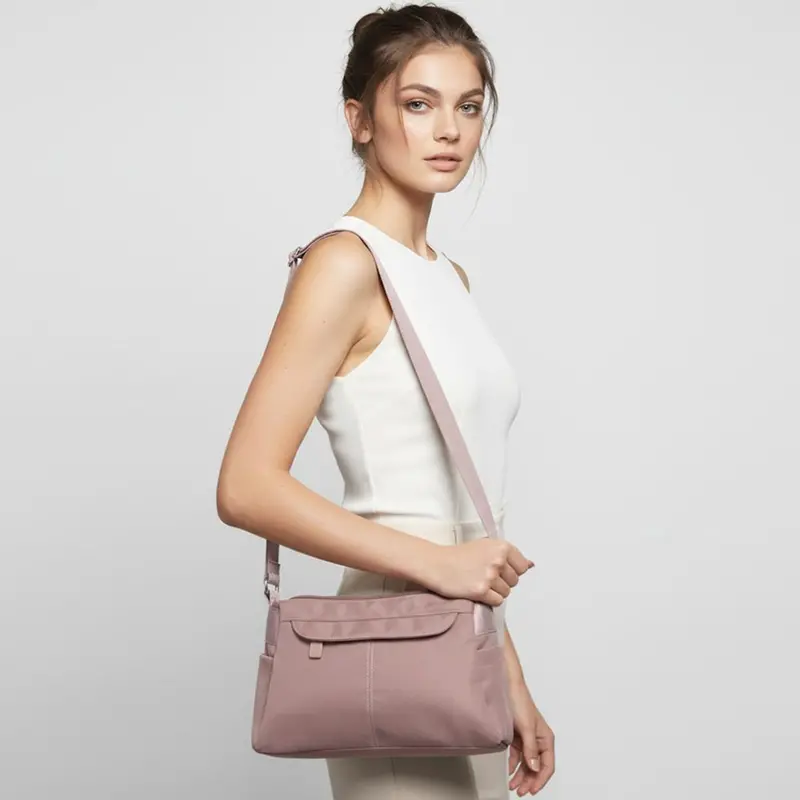 Solid Multi Pocket Crossbody Bag 1