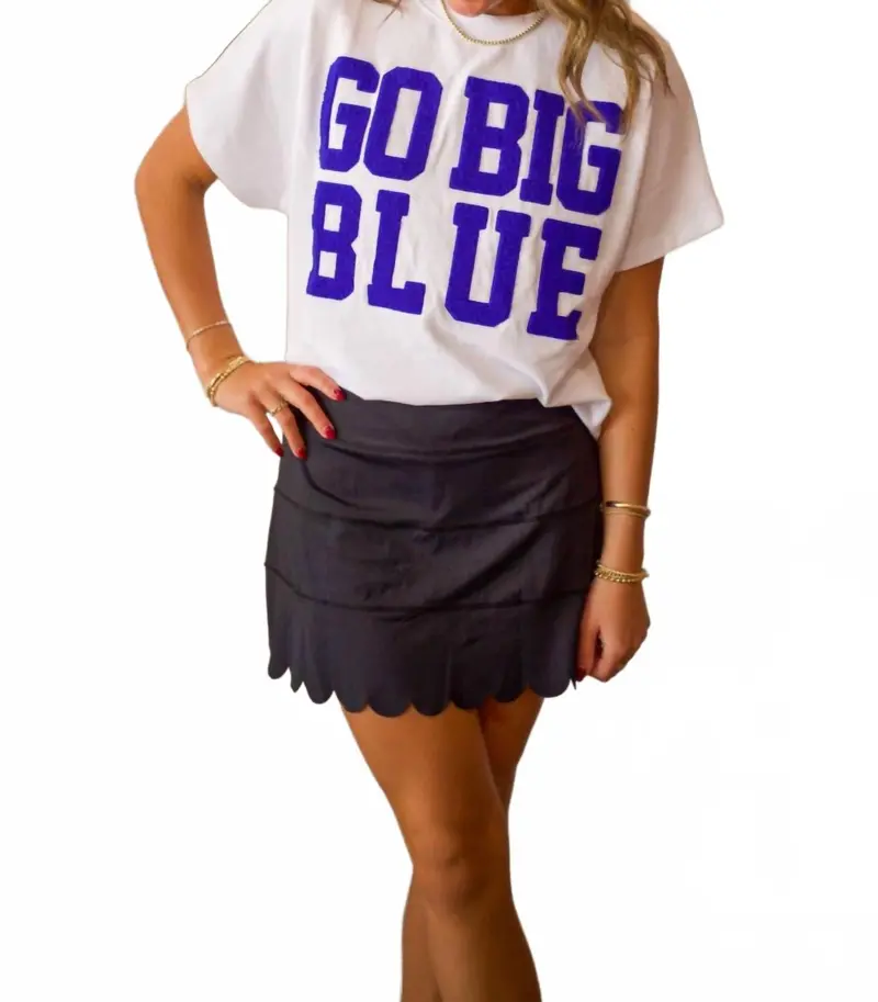 Solid Scallop Skort In Black 2