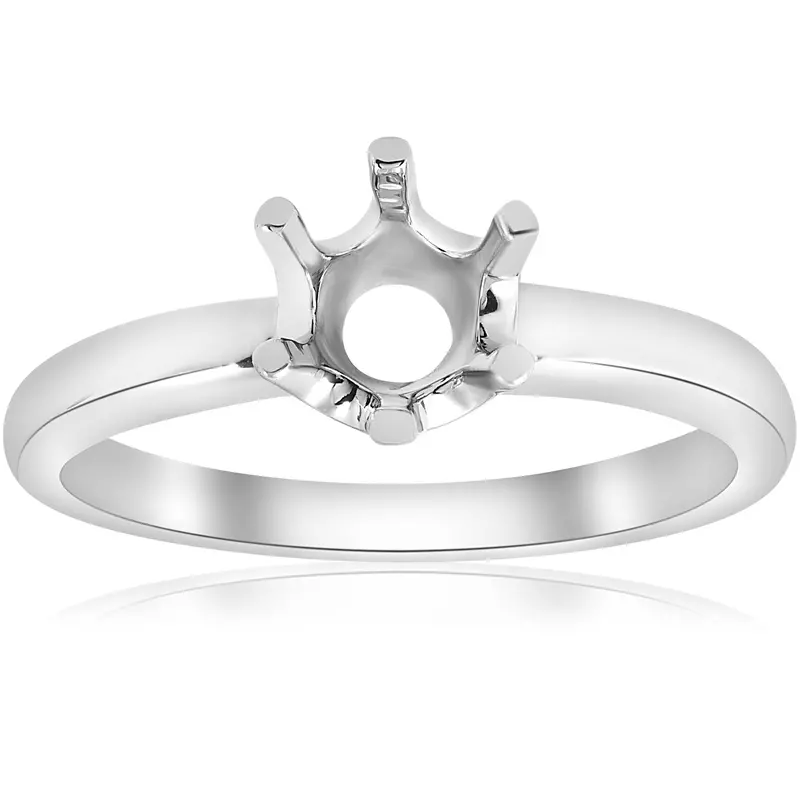 Solitaire Solstice Style Engagement Ring Setting 14K White Gold Size Selectable 1