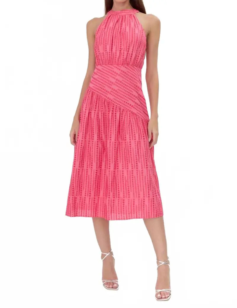 Sophie Halter Midi Dress In Pink 1