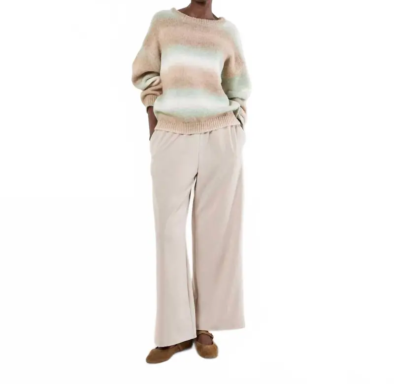Space Dye Stripe Sweater In Green 1