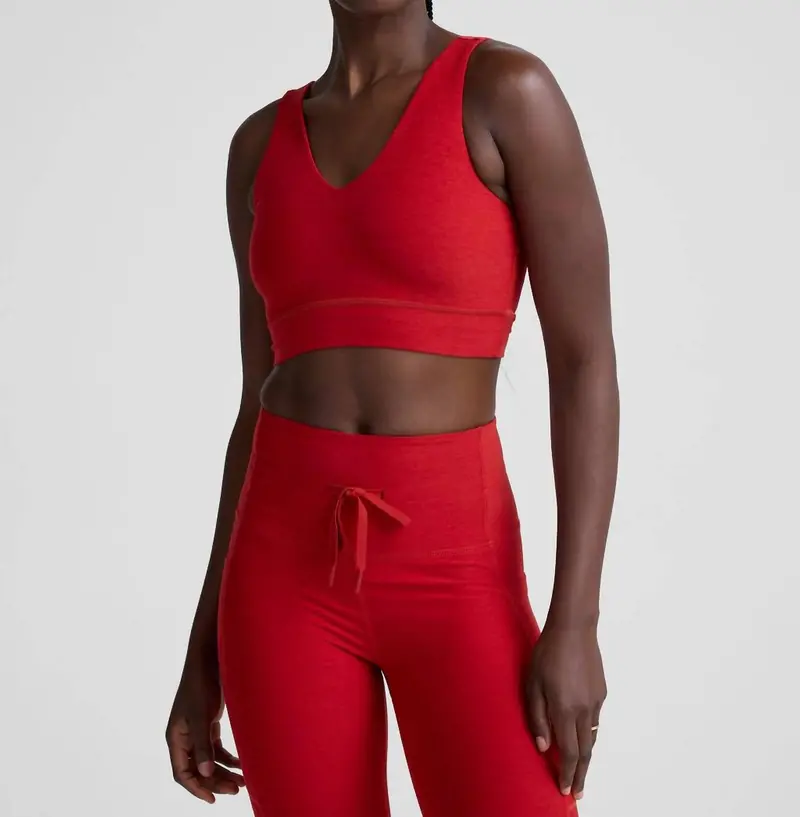 Spacedye Good Day Long Line Bra In Holly Red Heather 1